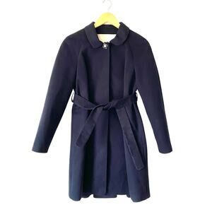 Mademoiselle Tara Jarmon Navy Blue Belted Trench Coat size 36 US size small